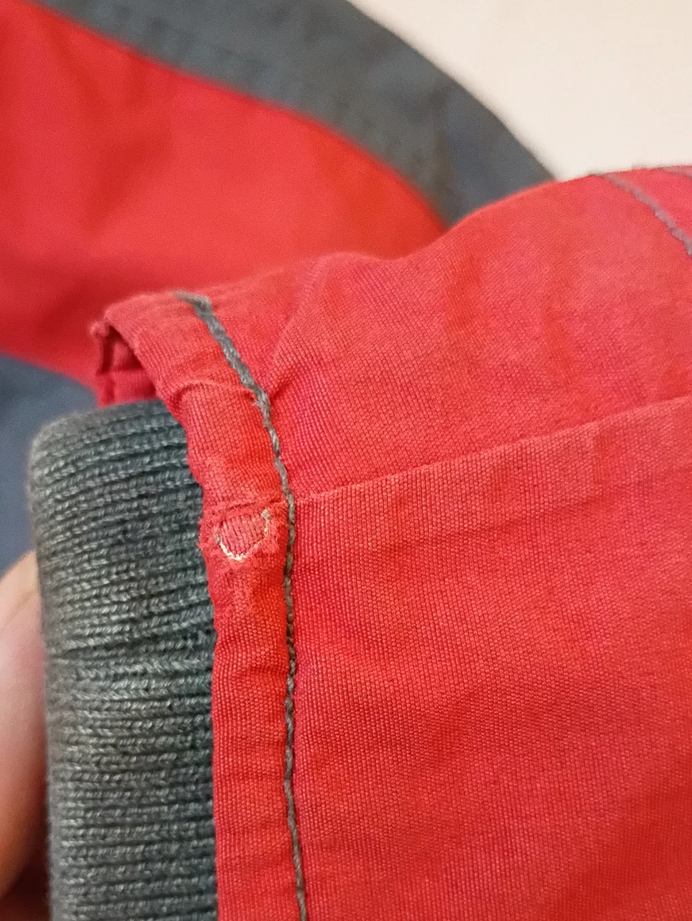 Mini Boden Red & Gray Striped Hooded Winter Jacket